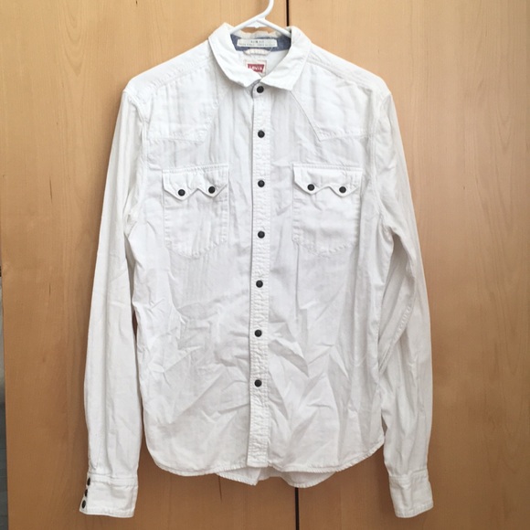 levis white western shirt
